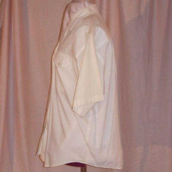 Ratio Cream Ivory Button Front Camp Shirt Blouse Size 10 Vintage - Picture 4 of 6